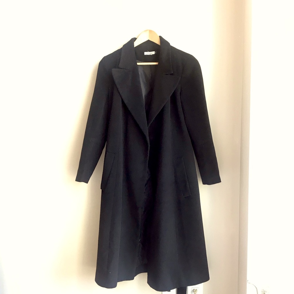 Black midlength coat